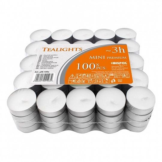 
					Свічки парафінові 40х10мм чайні/пігулка, горіння 3 години, ціна за упаковку (100шт), без повернення/обміну