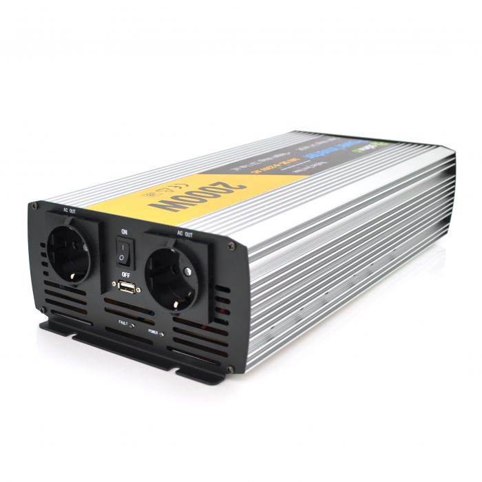 
					Інвертор напруги Solinved Sol-Yb24-2000M, 24V/220V, 2000W з апроксимованою синусоїдою, 2Shuko, USB, клемні дроти, Q5