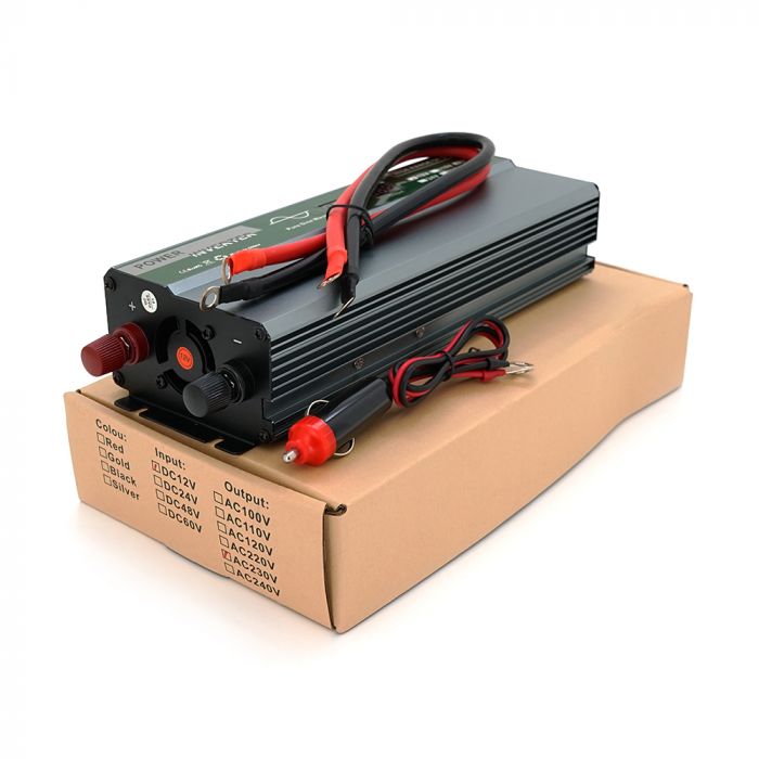 
					Інвертор напруги Demuda DMDPSW-800W, 12V/220V, 800W з правильною синусоїдою, 1 універсальна розетка, 2 USB, клемні дроти, Q20