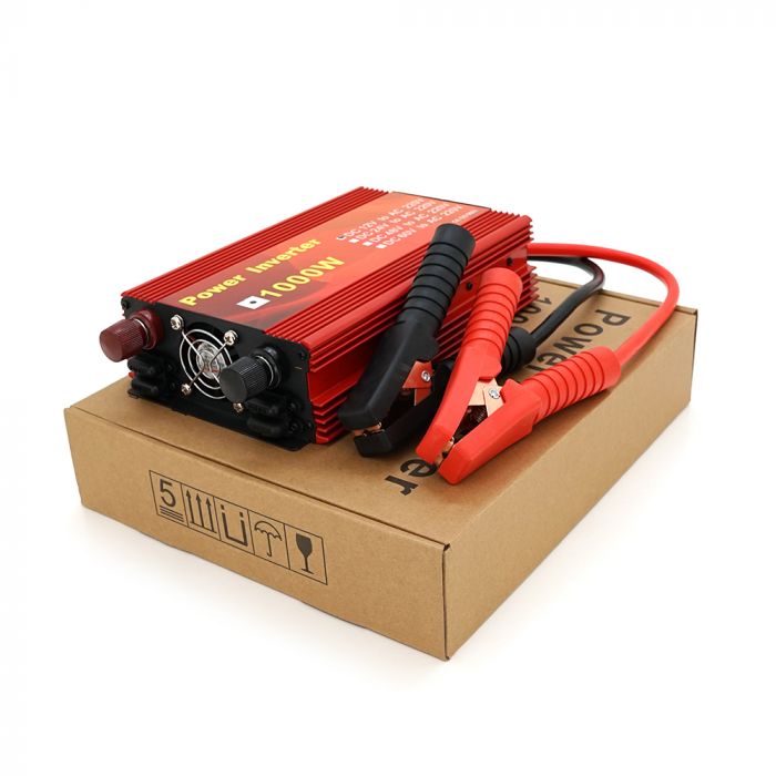 
					Інвертор напруги Demuda, 1000W 12/220V з апроксимованою синусоїдою, 1 універсальна розетка, клемні дроти, Q10