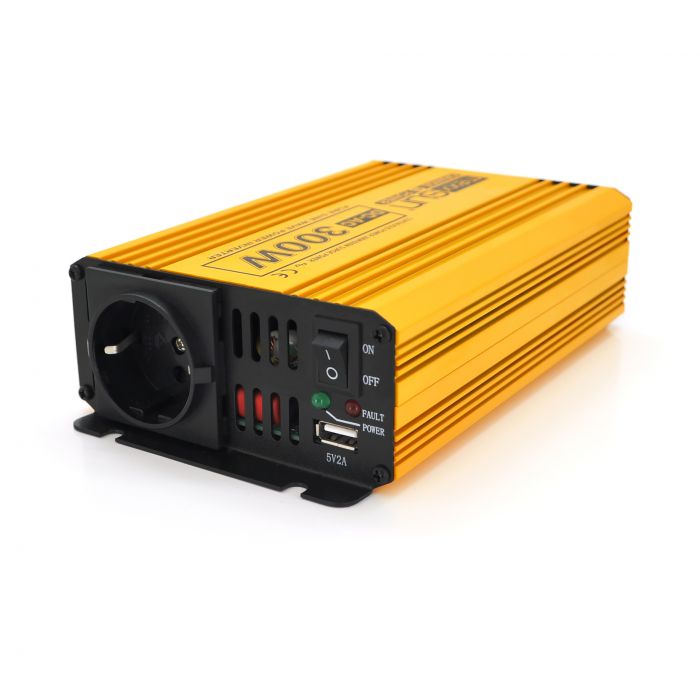 
					Інвертор напруги Mexxsun MXSPSW-300, 12V/220V, 300W з правільною синусоїдою, 1 Shuko, клемні дроти, Q8