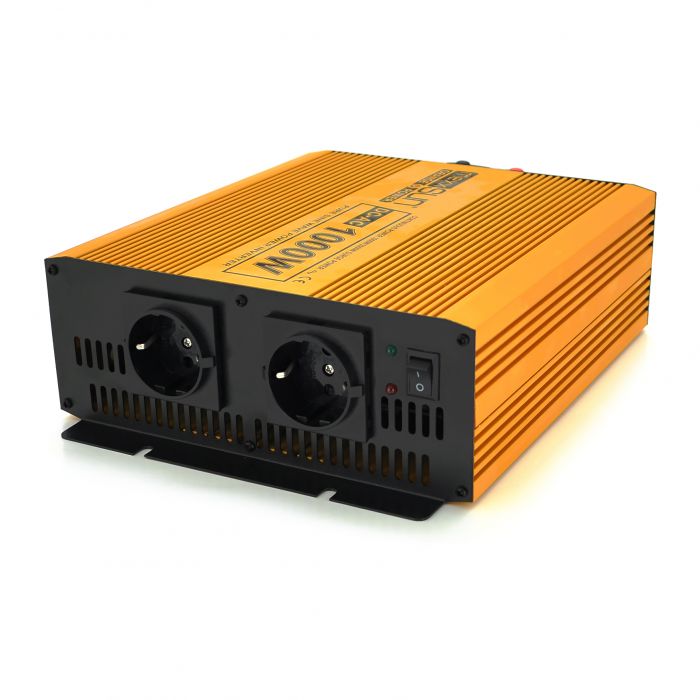 
					Інвертор напруги Mexxsun MXSPSW-1000, 24V/220V, 1000W з правильною синусоїдою, 2 Shuko, клемні дроти, Q4
