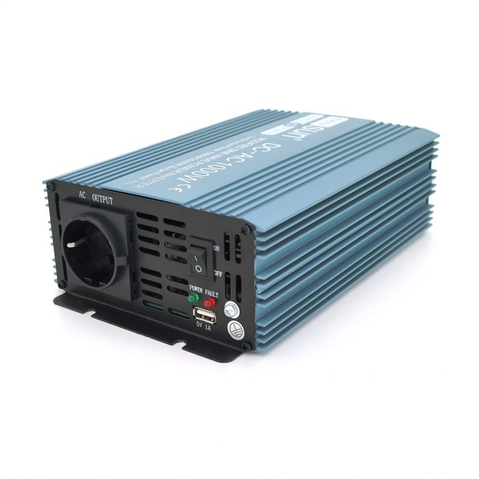 
					Інвертор напруги Mexxsun MXS-1000, 24V/220V, 1000W з модифікованою синусоїдою, 1 Shuko, клемні дроти, Q4