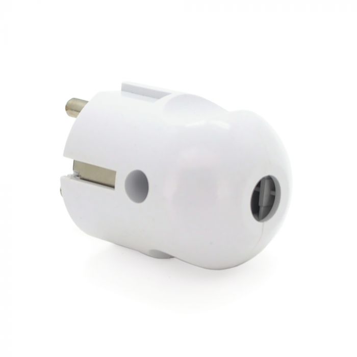 
					Вилка Євро із заземленням кругла пряма, розбірна, 16А 220V, колір білий, Q30