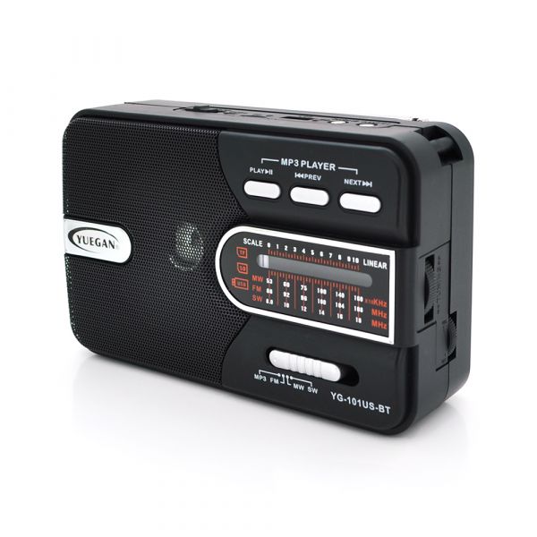 
					Радіо з ліхтариком YG-101US-BT+Solar, 1 режим, вбудований акумулятор, Blister