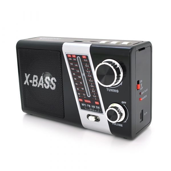 
					Радіоприймач YG-851BT+Solar, AM/FM, вбудований акумулятор, Mix color, Box