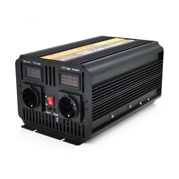 
					Інвертор напруги POWERMASTER, 24V/220V, 1800W з модифікованою синусоїдою, 2 Shuko, клеми