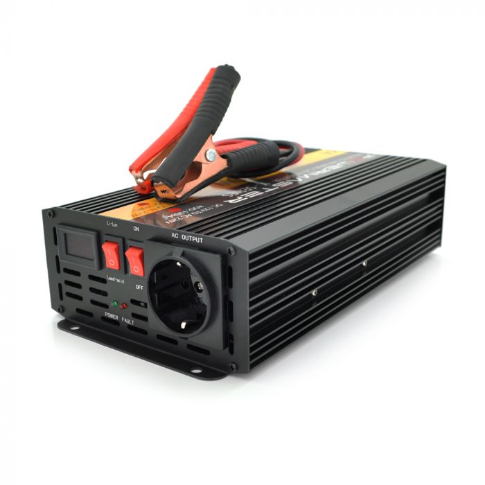 
					Інвертор напруги POWERMASTER, 24V/220V, 1200W з модифікованою синусоїдою, 1 Shuko, клеми