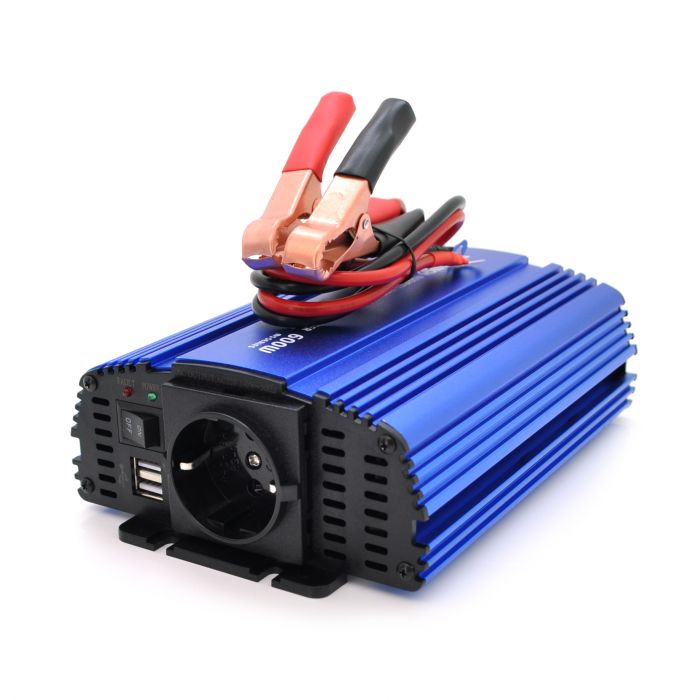 
					Інвертор напруги Tommatech MS-600, 12V/220V, 600W з апроксимованою синусоїдою, 1Shuko, USB, клемні дроти, АЗУ+ затискачі, Q15