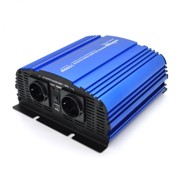 
					Інвертор напруги Tommatech MS-1500, 12V/220V, 1500W з апроксимованою синусоїдою, 2Shuko, USB, клемні дроти, 6 запобіжників, Q4