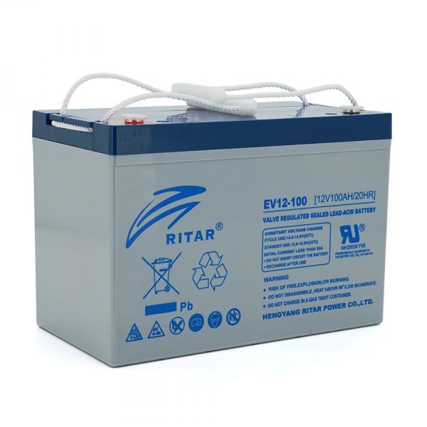 
					Тяговый  аккумулятор RITAR EV12-100,12V 100Ah, M5 ( 307 х 169 х 210(215) ), Q1