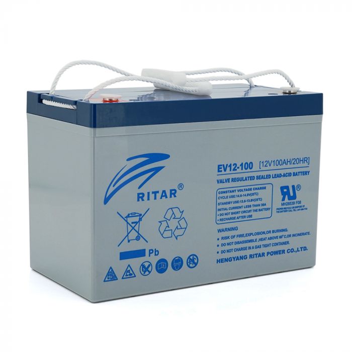 
					Тяговый  аккумулятор RITAR EV12-100,12V 100Ah, M5 ( 307 х 169 х 210(215) ), Q1