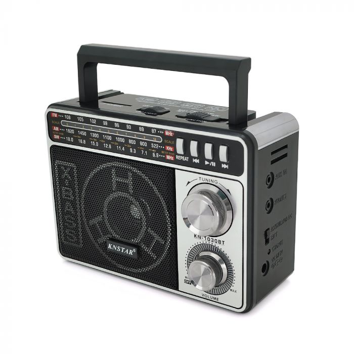 
					Радіо з ліхтариком Knstar KN-1030BT, FM/AM/SW радіо, Входи: SDMMC, USB, Mix color, Box
