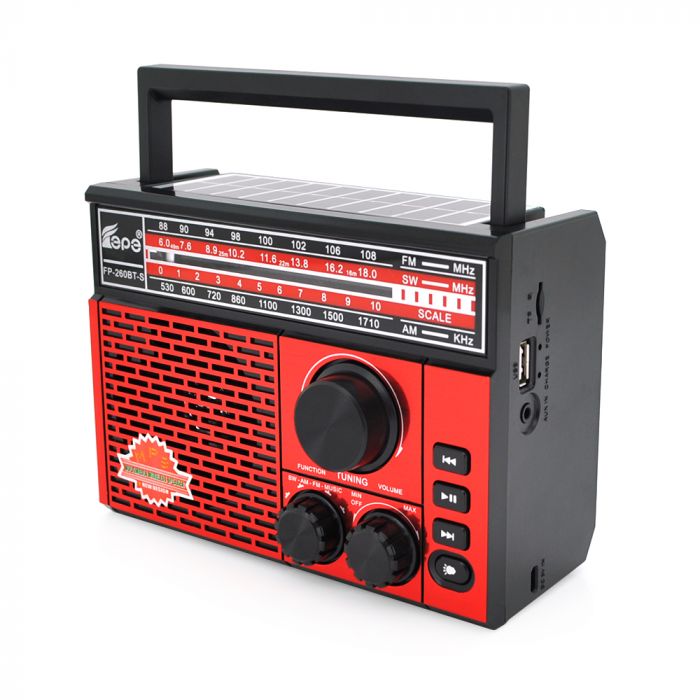 
					Радіо з ліхтариком FP-260BT-S, FM/AM/SW радіо, Входи: TFcard, USB, MP3-плеєр, Mix color, Box
