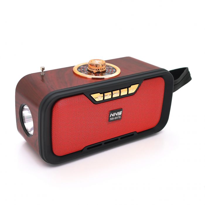 
					Радіо з ліхтариком NS-S270-S, FM/AM/SW радіо+Solar, Входи: TFcard, USB, Wireless speaker, Bluetooth, Red, Box