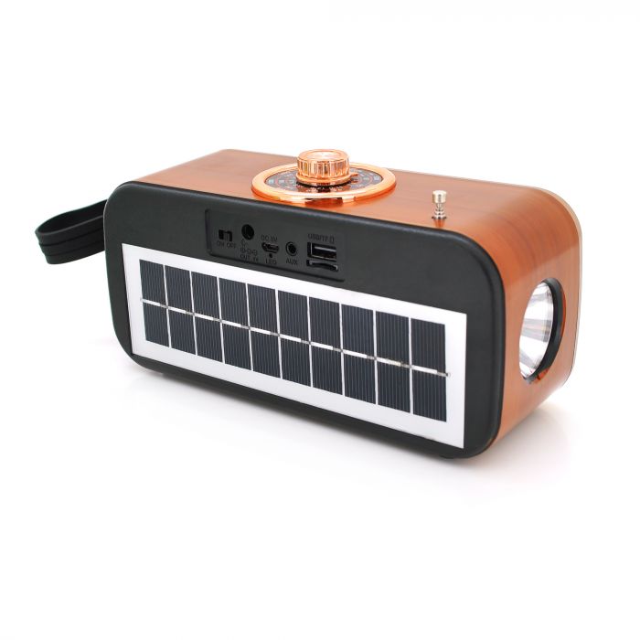 
					Радіо з ліхтариком NS-S270-S, FM/AM/SW радіо+Solar, Входи: TFcard, USB, Wireless speaker, Bluetooth, Black, Box