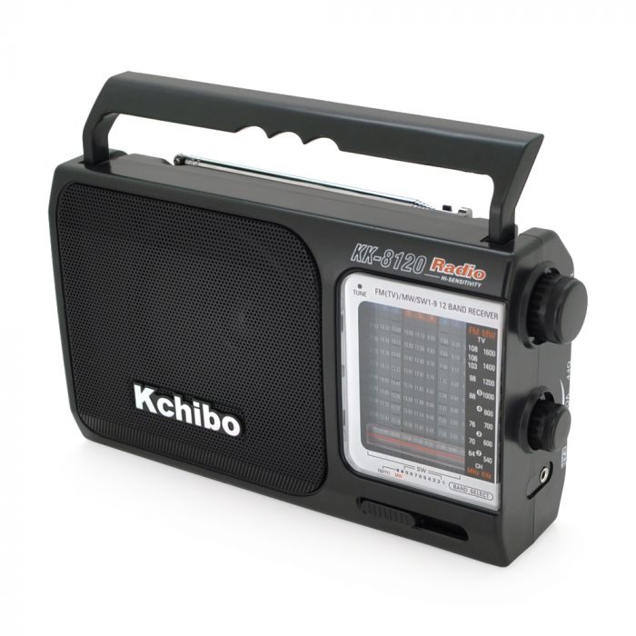 
					Radio Kchibo KK-8120, FM/AM/SW radio, Inputs: TFcard, USB, Black, Box