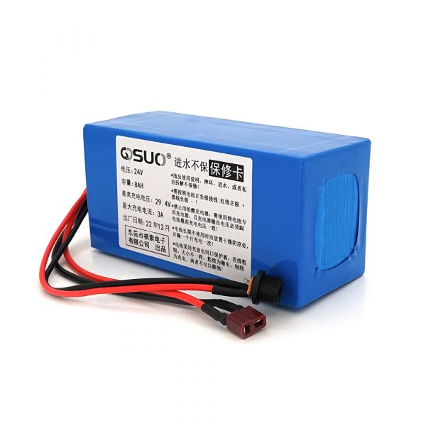 
					Акумуляторна батарея літієва QiSuo 24V 8A з елементами Li-ion 18650, DC: 5.5x2.1мама + роз'єм T-2HQмама