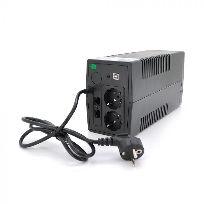 
					ДБЖ Qoltec QLT450 (240W) LED, AVR, 2st, 2xSCHUKO socket, 1x12V4,5Ah, plastik Case