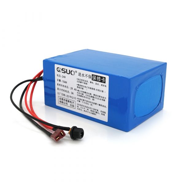 
					Акумуляторна батарея літієва QiSuo 24V 15A з елементами Li-ion 18650, DC: 5.5x2.1мама + роз'єм T-2HQмама