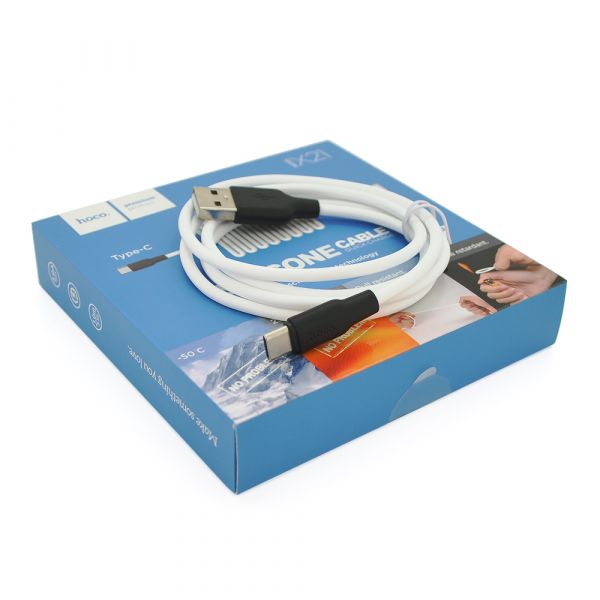 
					Кабель Hoco X21, Type-C-USB, 2.4A, White, довжина 1м, BOX