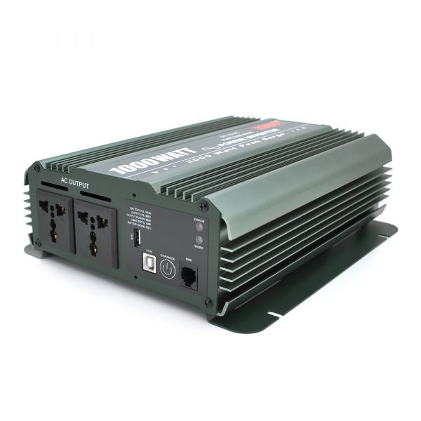 
					Інвертор напруги MUST з правильною синусоїдою, 1000W, 24/220V-1000W, 2 універсальні розетки, 1USB, RJ11, LED Display