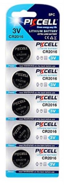 Батарейки CR2016  PKCELL Lithium (5шт/бл.) (6942449561237)