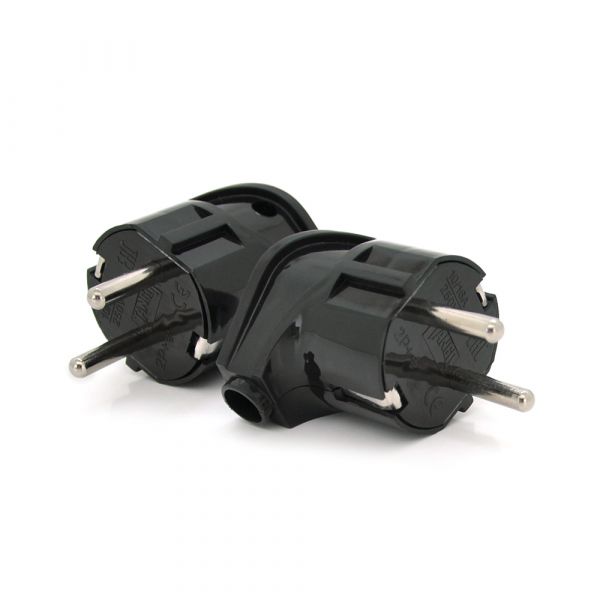 
					Вилка з заземленням кутова, 16A 250V, A713, Black, Q24