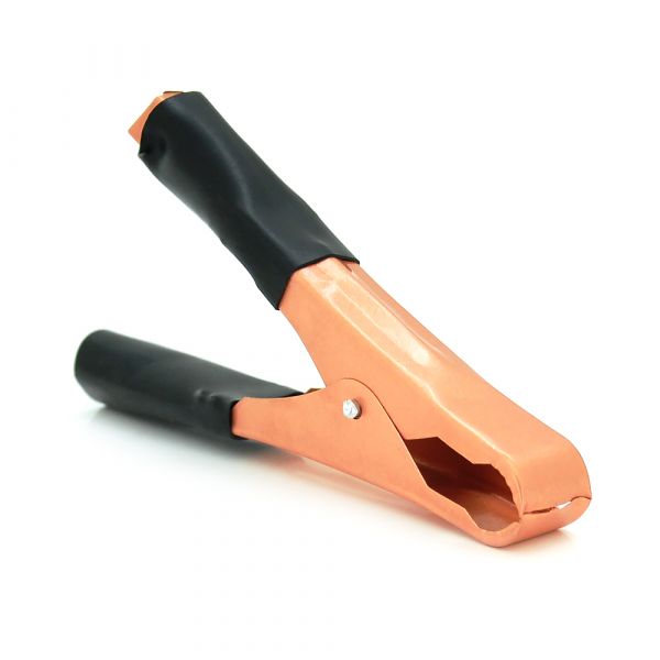 
					Затискач акумуляторний "крокодил" чорний 60А 100мм (еластичний гумовий кожух)