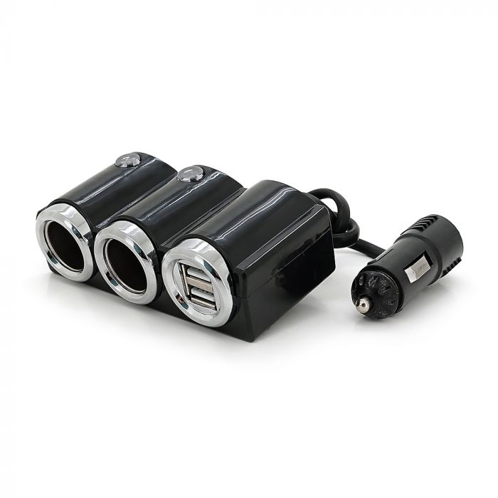 
					АЗУ розгалужувач Olesson 1502, 12V-3*12V+2*USB, Black, Blister