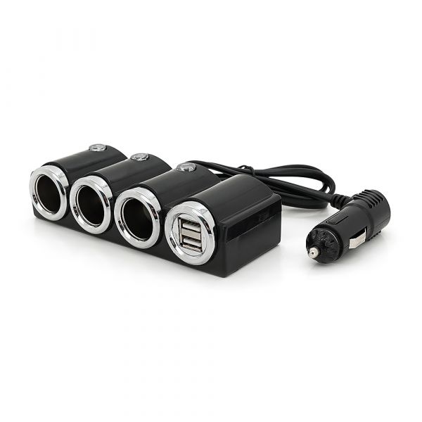 
					АЗУ розгалужувач Olesson 1503, 12V-3*12V+2*USB, Black, Blister