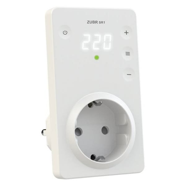 
					Побутове захисне реле напруги однофазне SR1 в розетку , 16А, 3000ВА, 120-280В, з індикатором напруги (Білий)