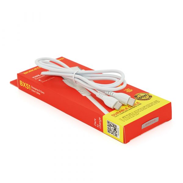 
					Кабель Borofone BX51, Type-C-Type-C, 3A, довжина 1м, White, BOX