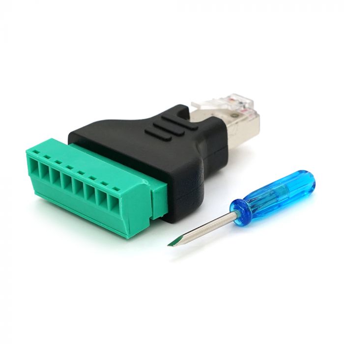 
					Роз'єм для підключення RJ-45(M) (8 контактів) з клемами під кабель, Blister