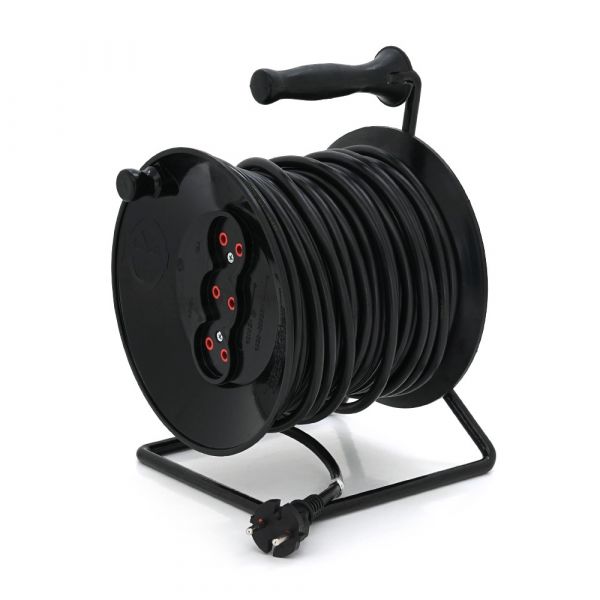 
					Подовжувач на котушці RITAR VN 30м (ПВС 2*2,5), 3 гнізда без контакту, контактна група - латунь, до 4кВт