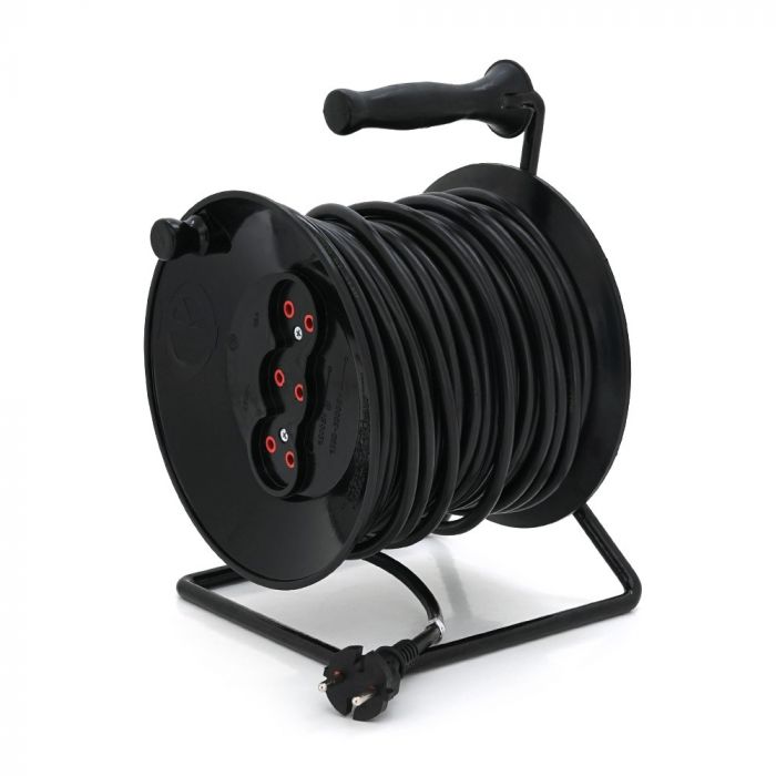 
					Подовжувач на котушці RITAR VN 40м (ПВС 2*2,5), 3 гнізда без контакту, контактна група - латунь, до 4кВт