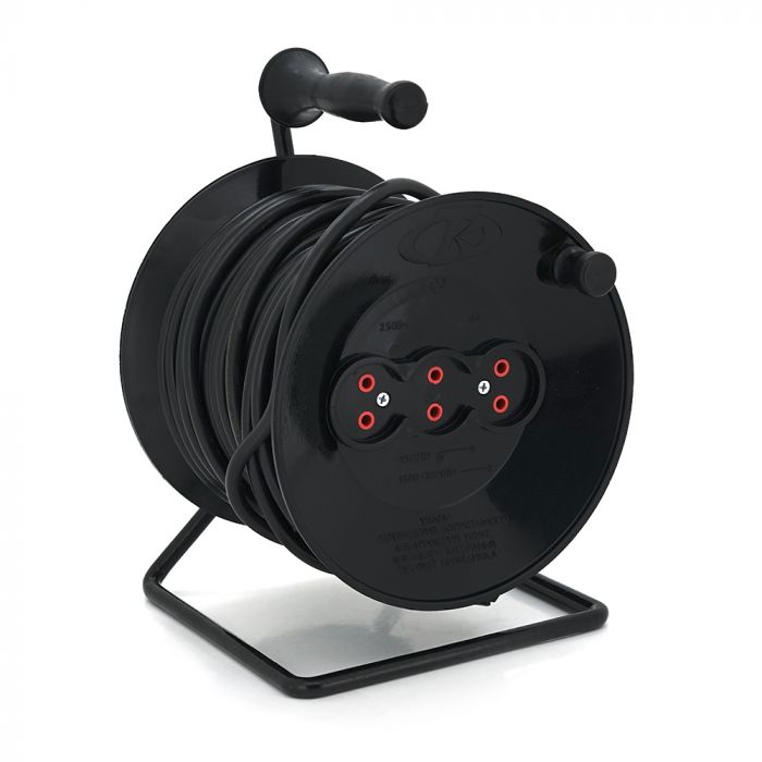 
					Подовжувач на котушці RITAR VN 40м (ПВС 2*2,5), 3 гнізда без контакту, контактна група - латунь, до 4кВт