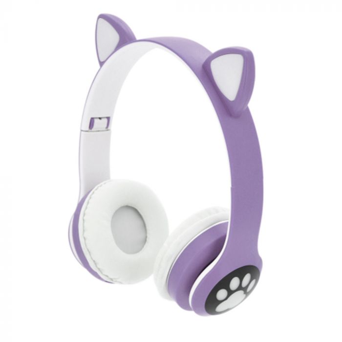 
					Бездротові навушники Bluetooth Cat Ear YR-28 Led, Purple