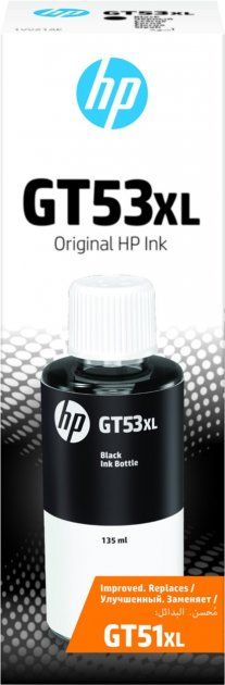 Чорнило HP GT53XL (Ink Tank 115/315/319/410/415/419, Smart Tank 115/315/415/500/515/530/615)  Black 135мл (1VV21AE)