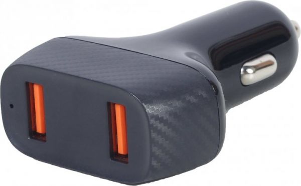 Автомобільний зарядний пристрій Gembird (TA-U2QC3-CAR-01) 2 USB, 36Вт, QC3.0,  чорний