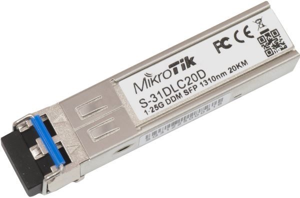 Модуль Mikrotik SFP module S-31DLC20D (SFP module 1.25G SM 20km 1310nm Dual LC-connector)