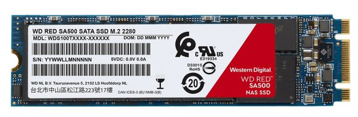 Твердотільний диск M.2  500GB Western Digital Red SA500 NAS   2280 SATA 3 Read/Write 560/530MB/sec  (WDS500G1R0B)