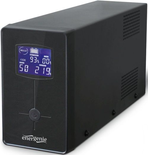 Блок безперебійного живлення EnerGenie EG-UPS-031, LCD дисплей, 650VA, чорний колір