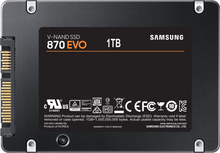 Твердотільний диск 2.5" 1TB  Samsung 870 EVO V-NAND 3bit MLC (TLC) (MZ-77E1T0BW)