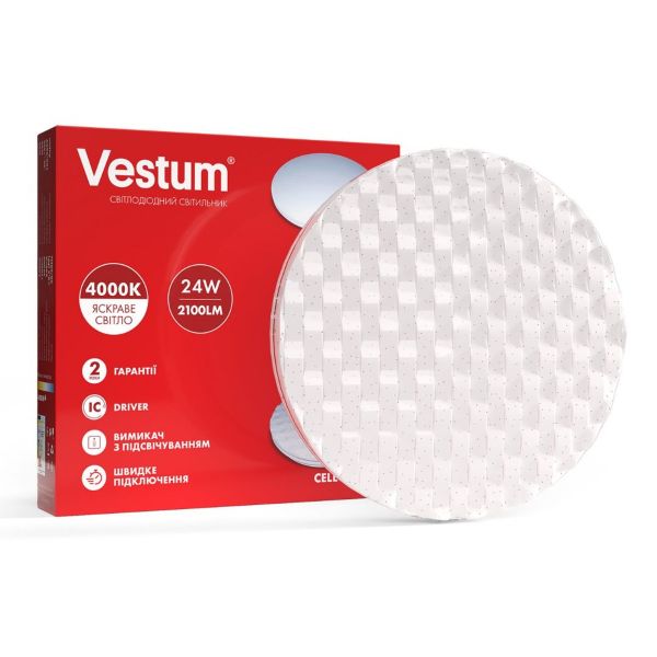 Светильник LED Vestum CELL 24W 385*65мм 4000K, 2100Lm без д/у