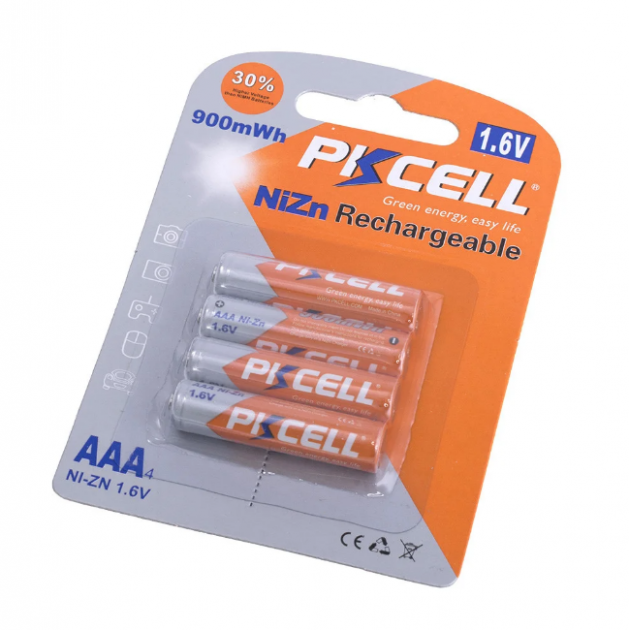 Акумулятор AAA 900mAh PKCELL 1.6V NiZn (4шт/уп)