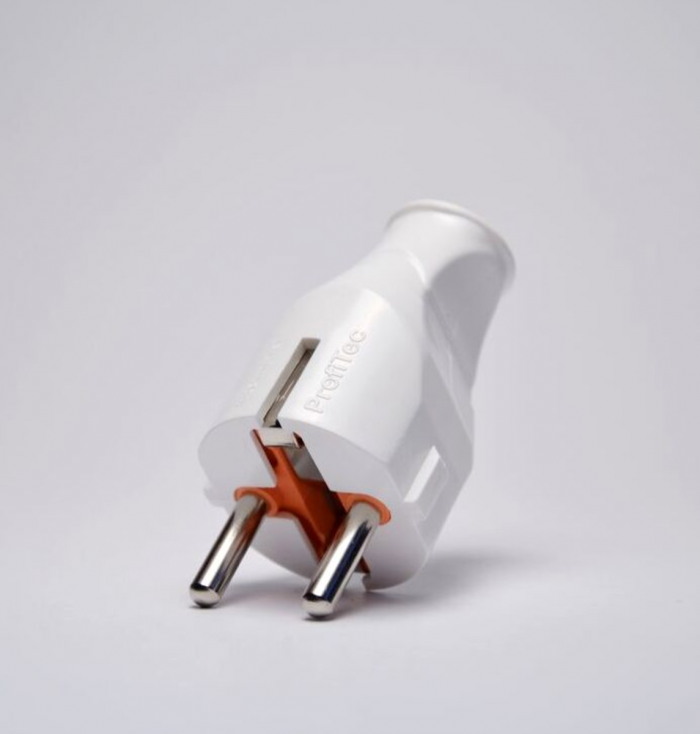 Profitec вилка прямая с заземлением, белая