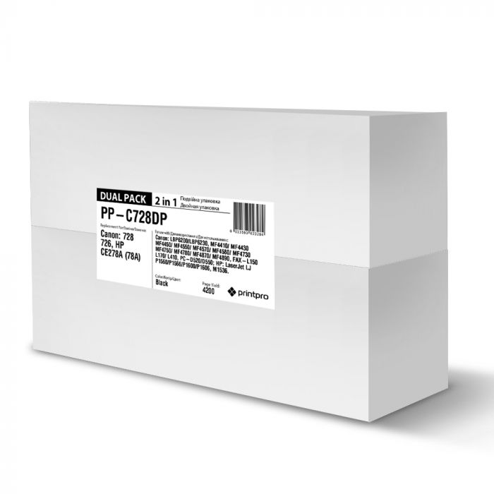 Картридж Canon 728 (MF4410/LBP6200)  DUAL PAC  *PrintPro
