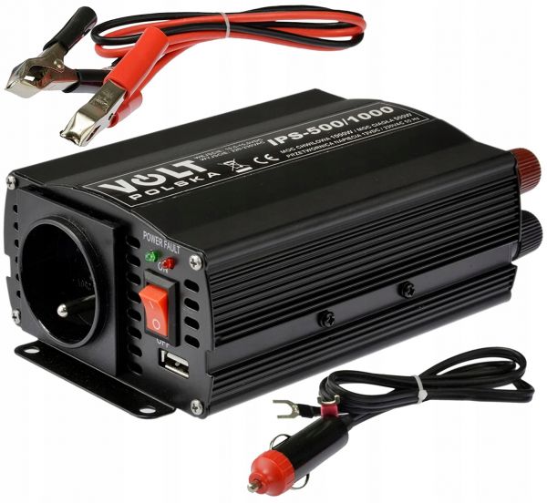 Автомобільний інвертор VOLT IPS 500 /1000W 12/230V USB 2A 500 W модифікована синусоїда