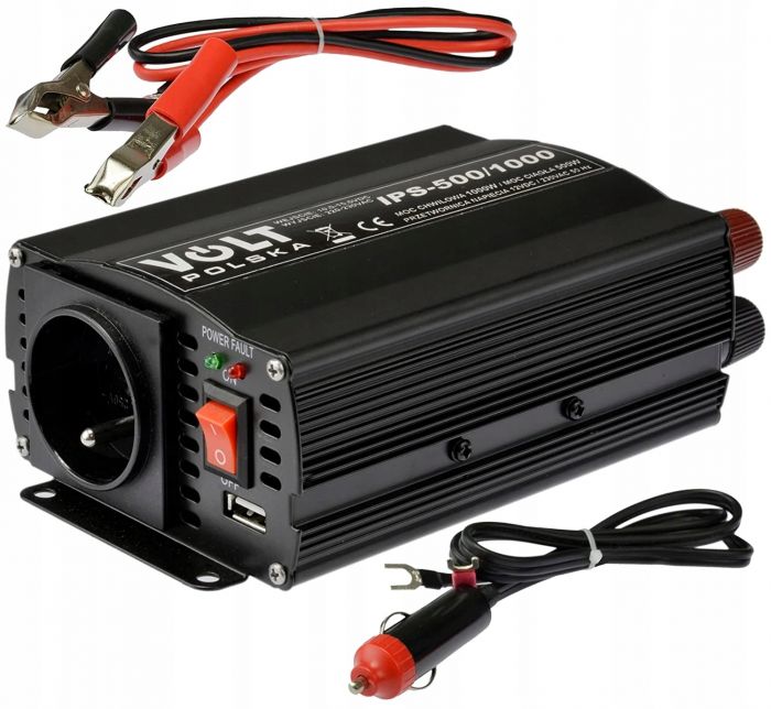 Автомобільний інвертор VOLT IPS 500 /1000W 12/230V USB 2A 500 W модифікована синусоїда